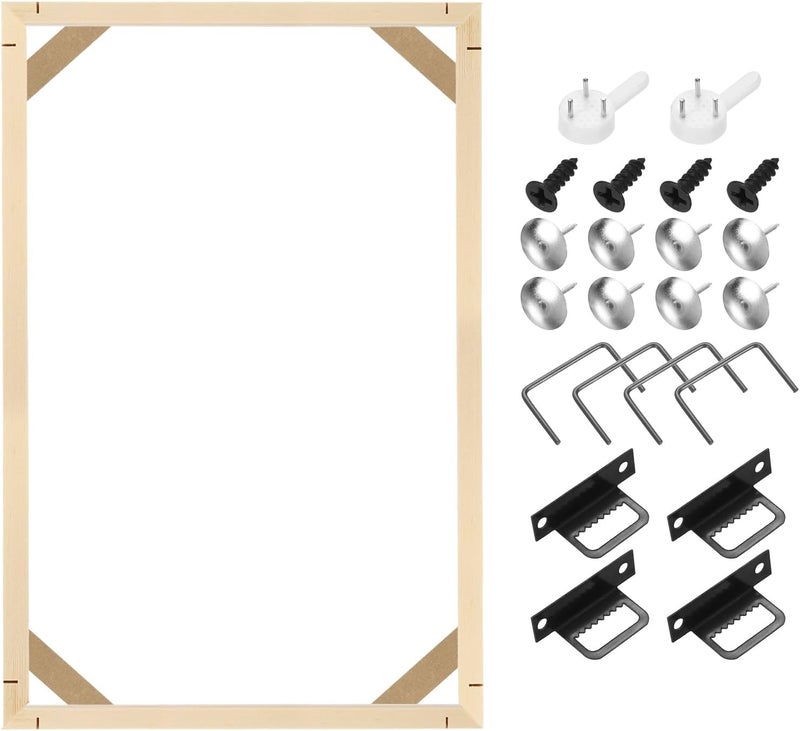 uxcell 12 x 18 Inches Canvas Stretcher Bars, Wood Canvas Frame Kit Canvas Stretcher Frames DIY Stretcher Bars for Oil Paintings Prints Posters Home Decor - Image 1